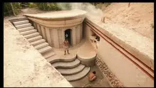 100 days Building A Modern Underground Hut With A Grass Roof And A Swimming Pool
