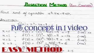 Bisection Method of Numerical Methods || Engineering Maths