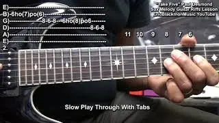 How To Play TAKE FIVE Paul Desmond/Dave Brubeck Sax Melody Guitar Solo Riffs TABS Lesson