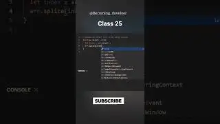 Class 25 | Javascript Example | Append Object Into Array With Splice #javascript #example