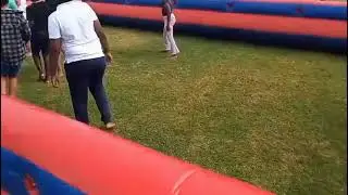 Amazing soccer foosball inflatable school funday camps fundraiser team building fun.