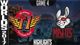 SKT vs MF Highlights Game 4 - Quarterfinal World Championship 2017 SK telecom T1 vs Misfits Worlds