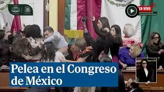 Los diputados del Congreso de M&eacute;xico llegan a las manos con empujones y tirones de pelos