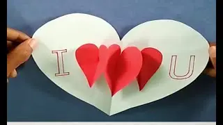 How to make love pop up card | Heart pop up card