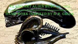 Alien Bust 1/3 Vlado Art Hand work inspired by H.R.Giger