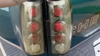 polishing yellow taillights with a professional polisher. #automobile #chevy