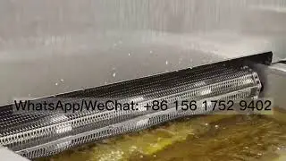 Automatic Continuous Slanty Potato Chips Frying Machine Gas Fryer with Oil Filtration#fryer