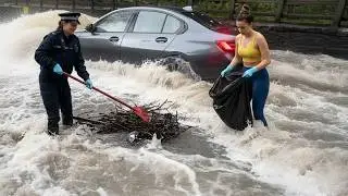 Clearing the Path Removing Debris to Drain Water Effectively!