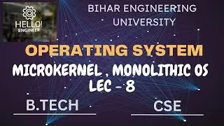 MICROKERNEL V/S MONOLITHIC KERNEL OS | MODULE 1| LEC - 8 | BTECH | CSE| BIHAR ENGINEERING UNIVERSITY