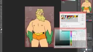 Aquaman Pin-up - Coloring process