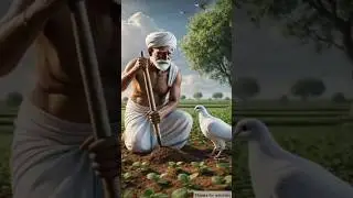 Farmer and the pigeon find a golden pot from which a mango plant grows 😭 #ai #pigeon #farmer