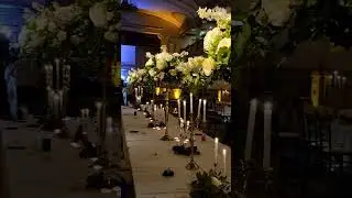 Wax LED candles on the wedding party's head table.(1)