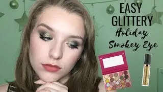EASY GREEN SMOKEY EYE FT. FLOWER BEAUTY GLITTER SHADOW AND BH COSMETICS ROYAL AFFAIR
