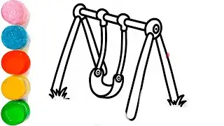 How To Draw a Playground Swing Cradle Drawing | Swing Cradle Drawing for Kids | Beautiful Swing