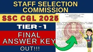 SSC CGL Prelims Exam 2025 Final Answer Key Released 