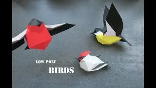 low poly birds - papercraft - methakura - decrowcraft - dutchpapergirl