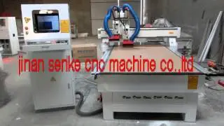 pneumatic cylinder atc cnc router with 2 heads