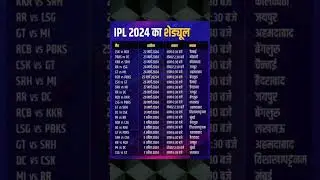 IPL 2024 Time Table | IPL 2024 Full Schedule | IPL 2024 Start Date #cricket #ipl #shorts