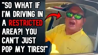 Idiot Drives Into Restricted Facility, Shreds His TIRES On Security Spikes! - r/EntitledPeople