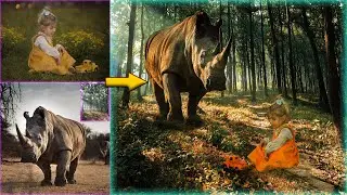Monster Forest (Professional Editing By Photoshop in Manipulation) Rhinoceros forest Cute Baby