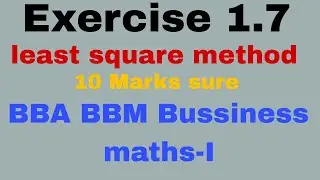 Least Square Method | 10 Marks Important Question | | BBA BBM 1st Semester