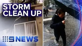 Sinkhole, flash floods in Melbourne after wild storm  | Nine News Australia