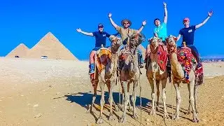RIDING CAMELS AT THE GREAT PYRAMIDS!