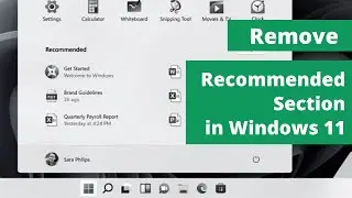 How to Permanently Remove Recommended Section from Windows 11 Start Menu