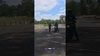 Practising emergency stopping in a carpark with Rob.