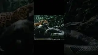Jungle Ambush! Jaguar vs  Giant Anaconda  #jaguar #anaconda #animalfight #rainforest #wild