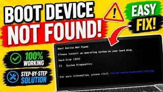 Boot Device Not Found / How to Fix Boot Device Not Found on Laptop 💯% / Please Install an Operati...