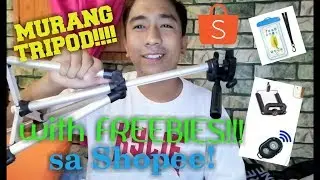 MURANG TRIPOD with bluetooth shutter and freebies from Shopee (Unboxing + Review) | VLOG - gadag #3