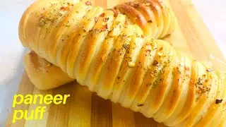 Paneer wool Puff | Paneer roll | Stuffed Bread | Cheese Puff
