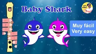 Baby shark para flauta dulce. Recorder flute tutorial.