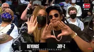 Beyonc&eacute; & JAY-Z at the #BrooklynNets game