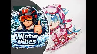 Artist's hand / Fun skiing