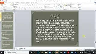16 Applet's Life Cycle