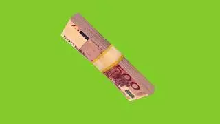 3D Euro Rotation Seamless Loop GREEN SCREEN