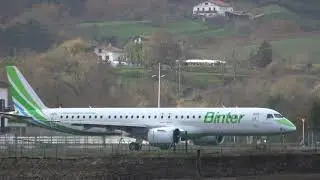 Embraer E195-E2 -Binter Canarias- (EC-NEZ) despegue San Sebastián (EAS/LESO) 05/12/2021