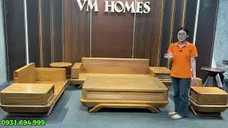BÀN GHẾ GỖ GÕ ĐỎ NGUYÊN KHỐI | MẪU SOFA CHÂN THUYỀN GỖ GÕ | BÀN GHẾ GỖ PHÒNG KHÁCH