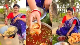 Beetroot ফুচকা Pani puri ll bengali pani puri #villagefood #cooking #recipe 