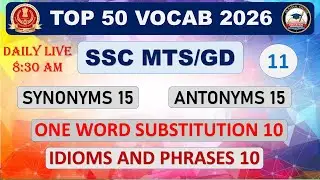 SSC MTS/GD 2026 | TOP 50 Vocab 2026 Class - 11 By Bansal Sir