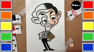 Mr Bean Cartoon Drawing, Painting & Coloring Page For Kids