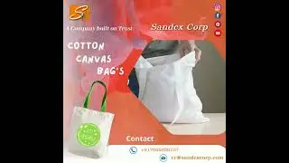 Sandex Corp 100% cotton, long handles, Durable, Lightweight printed carry bags