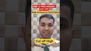 WBP SI Preliminary Cut Off 2025 #wbpsi