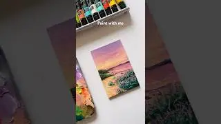 Pastel Acrylic Painting✨ #art #satisfying #acrylicpainting #drawing #diy #sunset #canvas