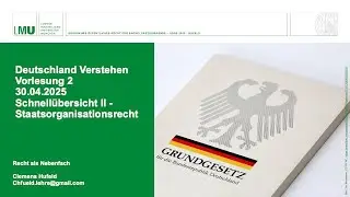 Grundkurs &ouml;ffentliches Recht f&uuml;r Bachelorstudierende - Vorlesung 2 - &Uuml;berblick II Staatsorga