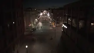 Marquette Michigan Night Drone | Cinematic Spring Evening Flyover 4K