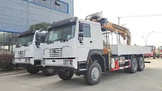 HOWO 6x6 Boom crane truck with drill