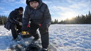 Ледорубы, голубой лед и ручьевая форель подо льдом